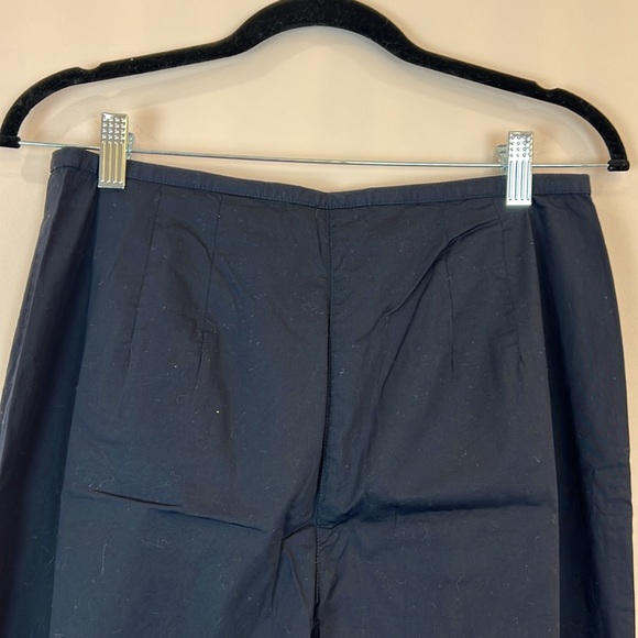 Talbots navy wide leg cotton pants size 8 stretch - Picture 3 of 7